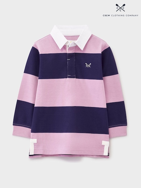Crew Clothing Purple 100% Cotton Stripey Long Sleeve Rugby Shirt (F93907) | AED163 - AED186