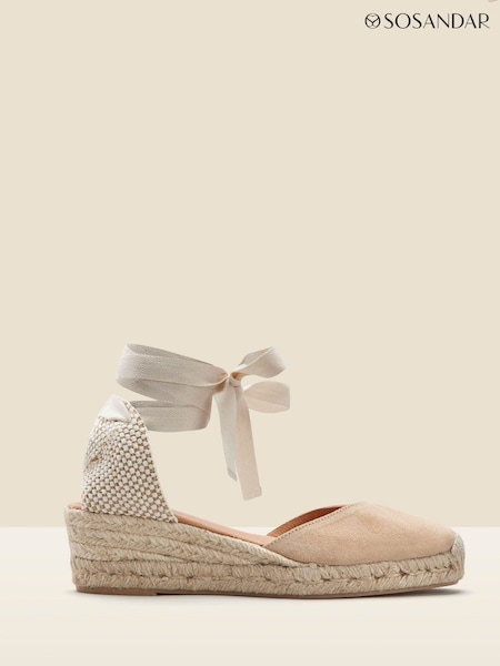 Sosandar Natural Valenciana Low Heel Wedge Sandals (F93943) | R$ 680