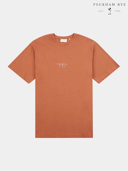 Peckham Rye Brown Mens Logo 100% Cotton T-Shirt (F94006) | R$ 345