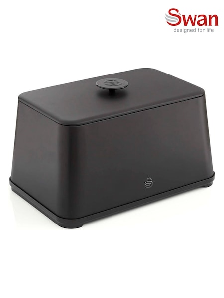 Swan Black Stealth Bread Bin with Simple Pull Lid (F94016) | €54