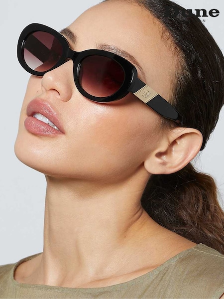 Черный - Dune London Glee Fashion Oval Sunglasses (F94031) | €118