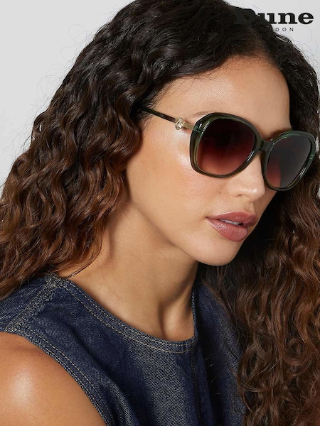 Зеленый - Dune London Oversized Georgia Glam Sunglasses (F94045) | €118
