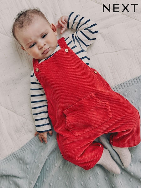 Red Cord Dungarees and Bodysuit Baby Set (0mths-2yrs) (F94197) | €29 - €32