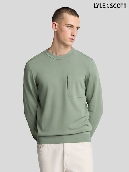 Lyle & Scott Green Cargo Crew Neck Jumper (F94225) | R$ 985