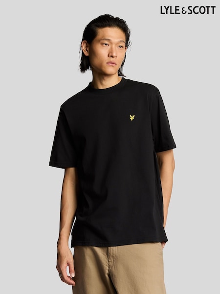 Lyle & Scott Black Oversized 100% Cotton T-Shirt (F94232) | R$ 295
