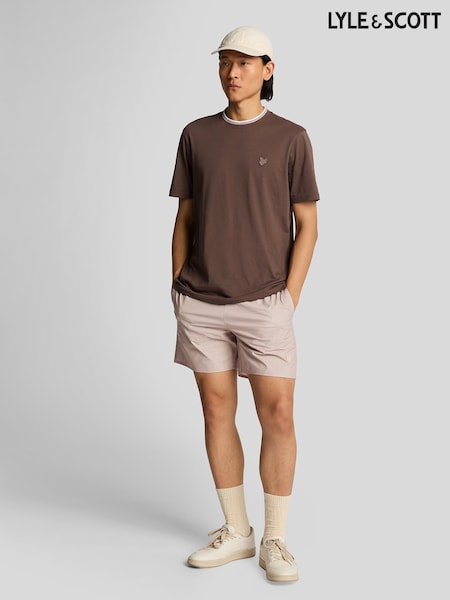 Lyle & Scott Brown Geo Motif Printed Swim Shorts (F94251) | €79