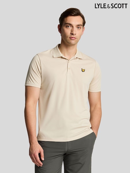 Lyle & Scott Cream Golf Tech Polo Shirt (F94273) | R$ 545