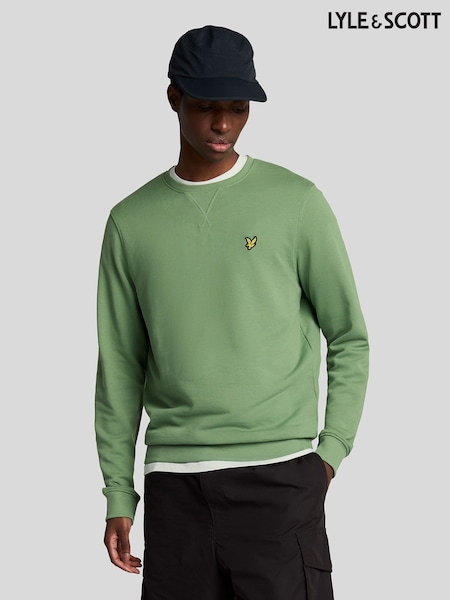 Lyle & Scott Green Ground Crew Neck Sweatshirt (F94285) | €92