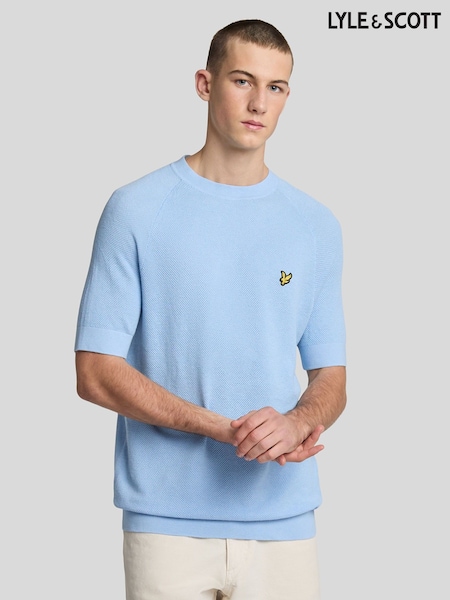 Lyle & Scott Blue Blend Knitted T-Shirt (F94299) | R$ 690