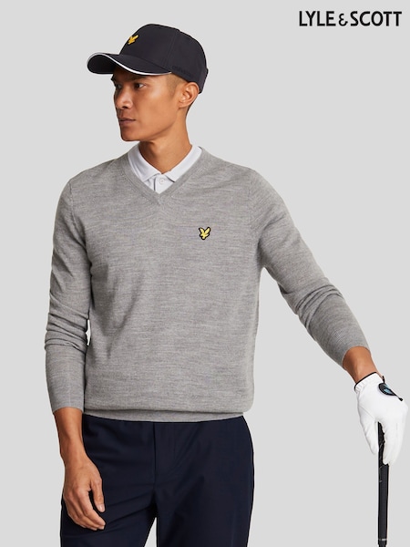 Lyle & Scott Grey Golf V-Neck Pull-Over Jumper (F94330) | €106