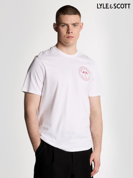 Lyle & Scott White 100% Cotton Game of Two Halves Graphic T-Shirt (F94331) | 173 QAR