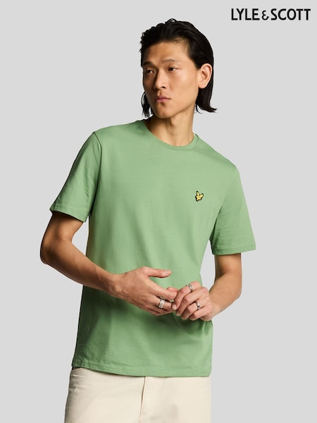 Lyle & Scott Green Cotton Plain T-Shirt (F94360) | AED175
