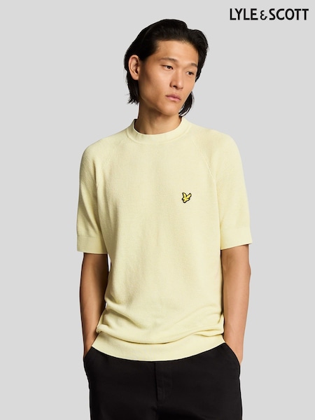 Lyle & Scott Yellow Linen Blend Knitted T-Shirt (F94369) | R$ 690