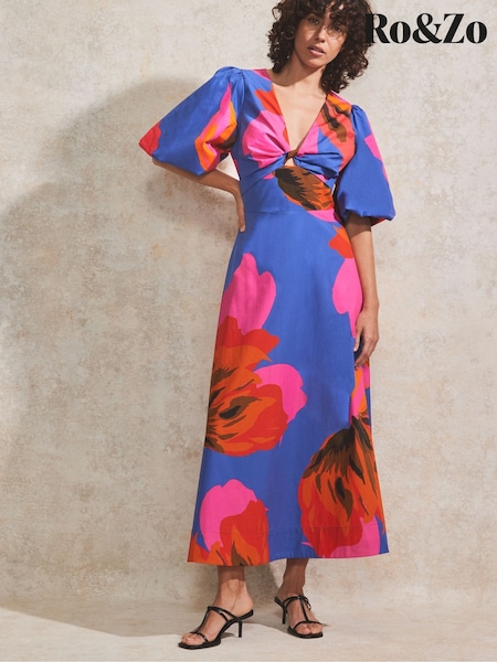 Ro&Zo 100% Cotton Floral Poplin Dress (F94426) | €211