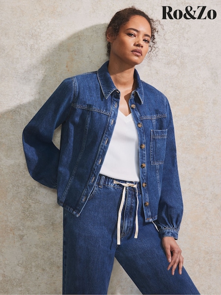 Ro&Zo Blue 100% Cotton Denim Shacket (F94429) | €142