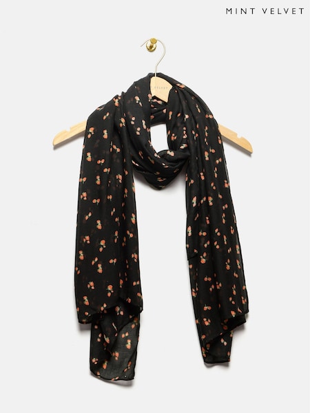 Mint Velvet Strawberry Print Lightweight Scarf (F94660) | €52