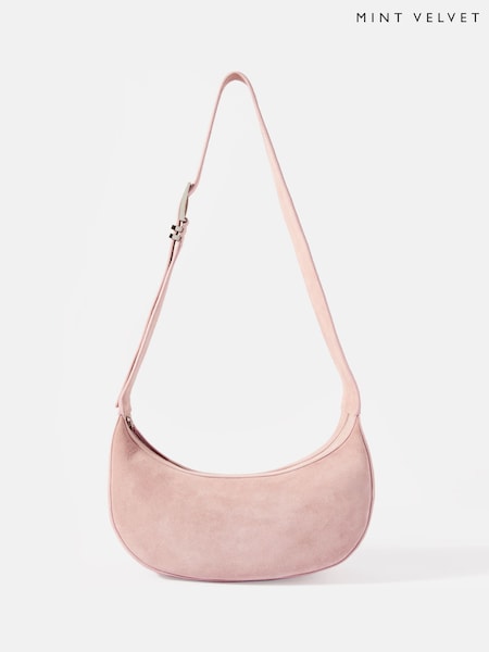 Mint Velvet Pink Pink Suede Sling Bag (F94665) | €154