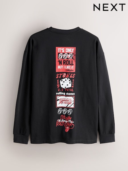 Black Rolling Stones Long Sleeve Licence T-Shirt (F94699) | €36