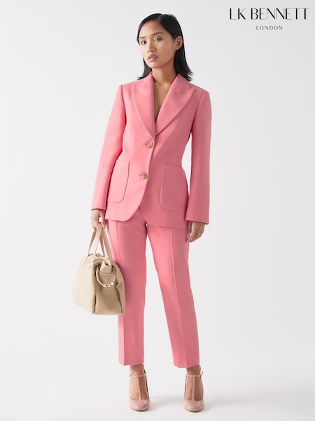 LK Bennett Pink Aimee Petite Desert Rose Blend Cigarette Leg Trousers (F94704) | €264