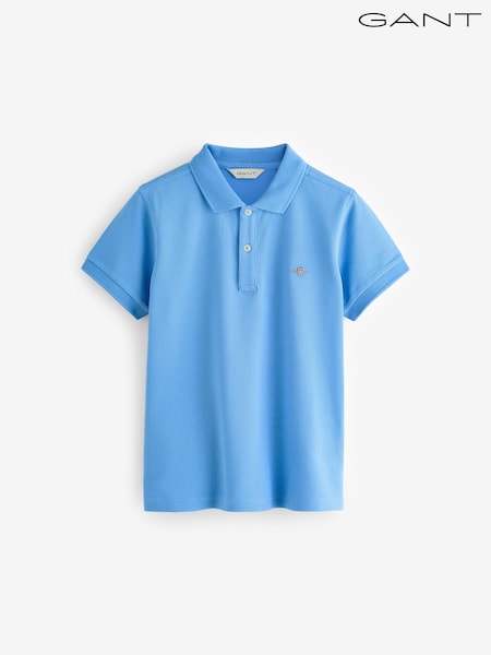 GANT Blue 100% Cotton Shield Piqué Polo Shirt (F94819) | €66