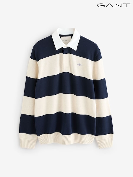 GANT Blue 100% Cotton Barstiped Polo Shirt (F94838) | R$ 1.480