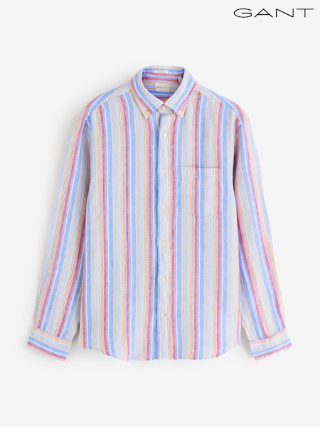 GANT Regular Fit 100% Linen Multistripe Shirt (F94839) | R$ 1,235