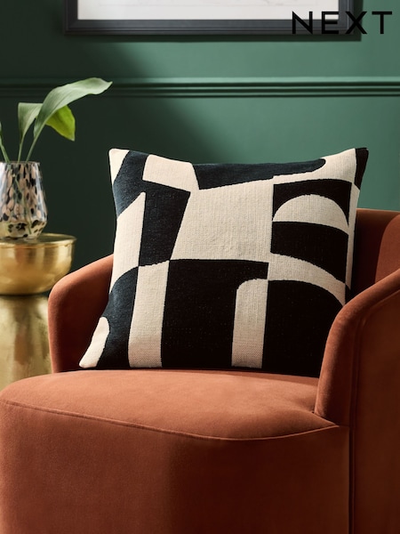Black/White 50 x 50cm Abstract Cushion (F94840) | 3,675 ISK