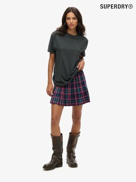 Superdry Black Oversized Essential Washed Pocket T-Shirt (F94898) | 124 QAR