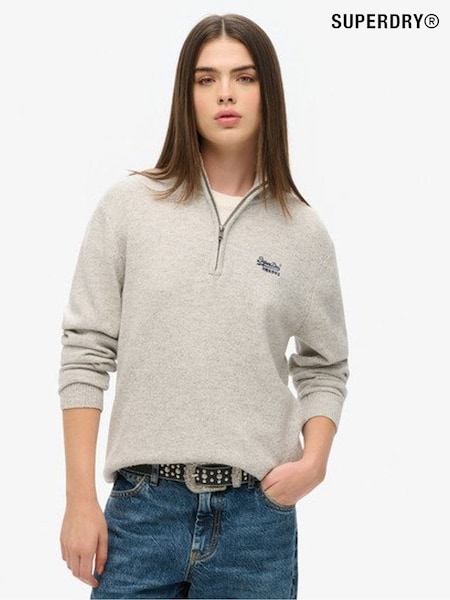 Superdry Essential Embroidered Knitted Half Zip Jumper (F94907) | €79