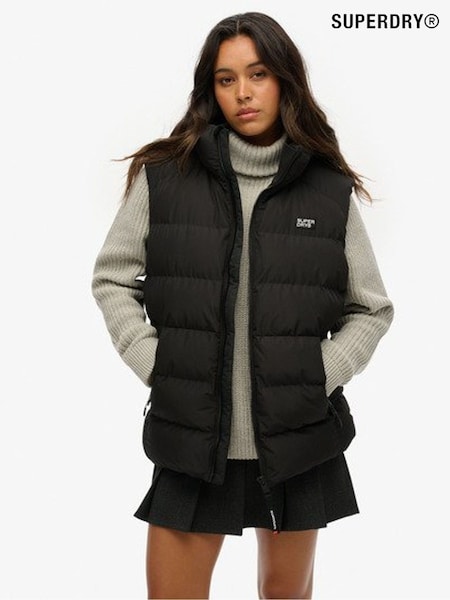 Superdry Black Oversized Sports Puffer Gilet (F94915) | €108