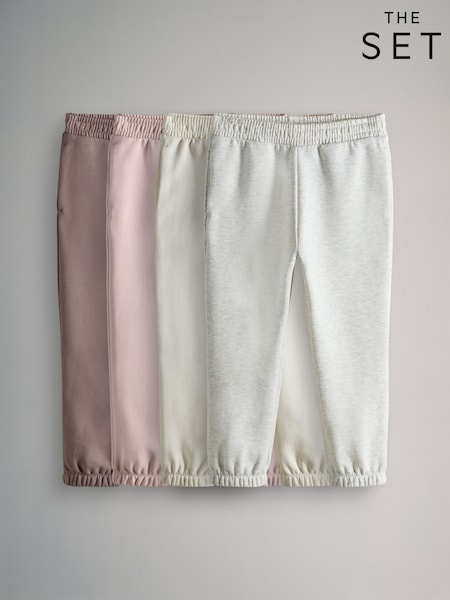 The Set Brown/Pink/Cream/Grey Marl 4 Pack Cuffed Sweat Joggers (F94938) | €34 - €41