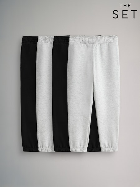أسود/رمادي - The Set Cuffed Joggers 4 Pack (F94939) | ‏140 د.إ.‏ - ‏ 169‏ د.إ.