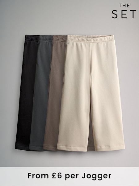 The Set Black/Brown 4 Pack Wide Leg Joggers (F94943) | €32 - €38