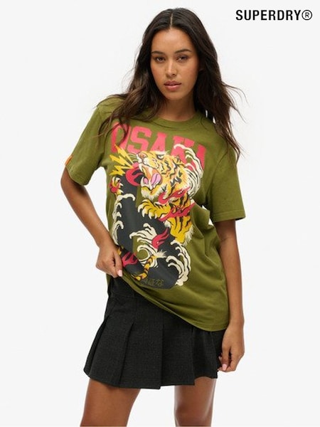 Superdry Green 100% Cotton Osaka 6 Narrative T-Shirt (F94986) | €37
