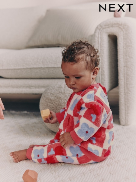 Red/ Purple Check Baby Fleece Tops and Leggings Set 2 Piece (0mths-2yrs) (F95007) | €18 - €21