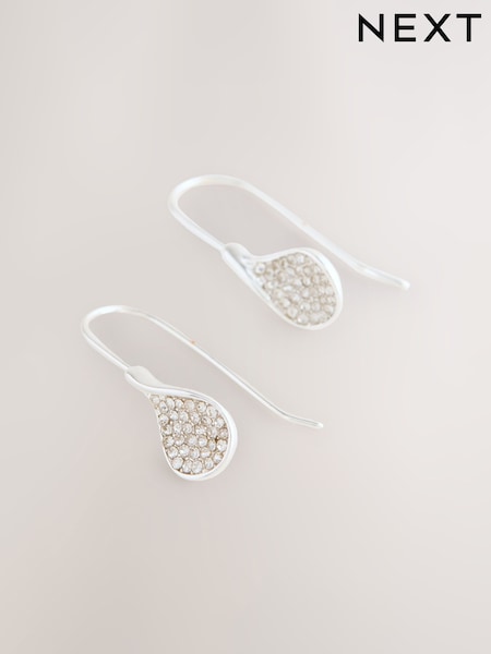 لون فضي - Sparkle Petal Drop Earrings (F95045) | ‏34 د.إ.‏