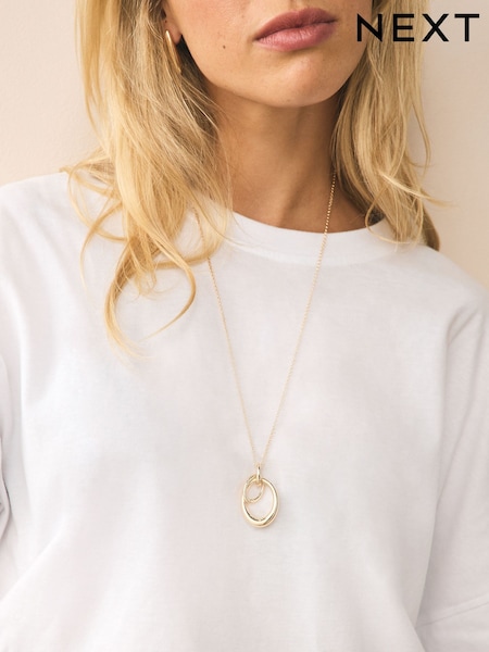 Gold Tone Interlocking Circle Pendant Necklace (F95066) | €15.50