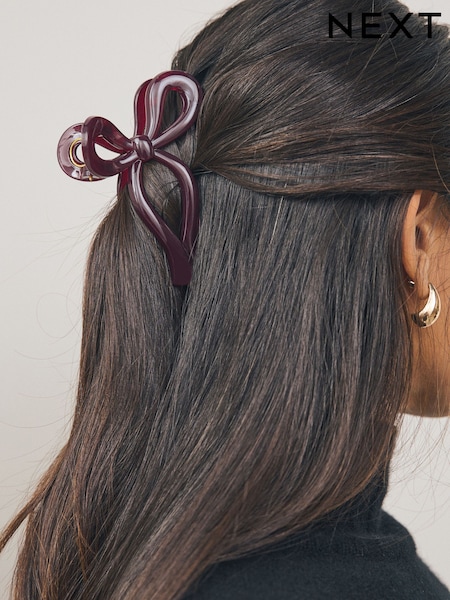Burgundy Red Resin Bow Claw Clip (F95075) | €14.50