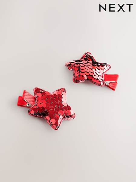Red Christmas Star Sequin Hair Clips (F95082) | €11