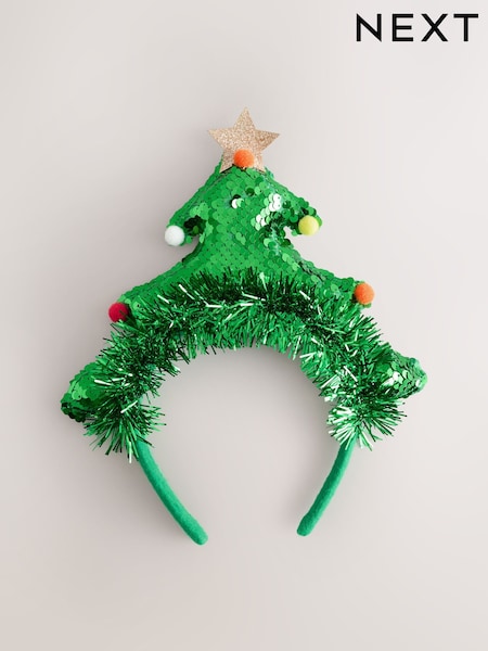 Green Christmas Tree Sequin Headband (F95087) | €14