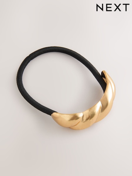 Black/Gold Tone Twist Hair Bobble (F95090) | AED34