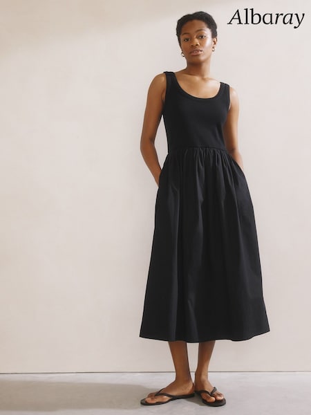 Negru - Rochie Albaray Jerseu 100% bumbac Negru (F95143) | 559 LEI
