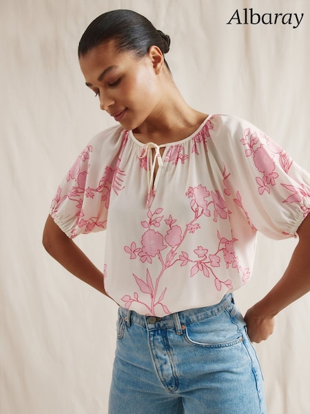 Albaray Pink Kimono Floral Top (F95155) | €102