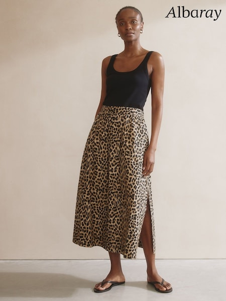 Albaray Animal 100% Cotton Brown Skirt (F95164) | €105