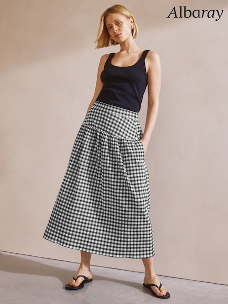 Albaray Gingham Black Skirt (F95169) | €101