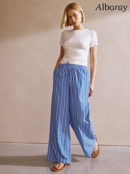 Albaray Blue Stripe Drawstring Trousers (F95170) | €113