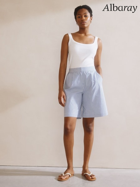 Albaray Blue Ticking Stripe Bermuda Shorts (F95177) | €87