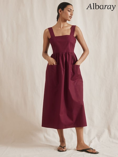 Albaray Red 100% Organic Cotton Apron Dress (F95185) | €126