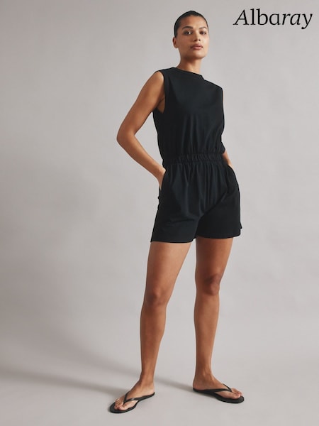 Albaray Tank Short 100% Cotton Black Playsuit (F95246) | €78