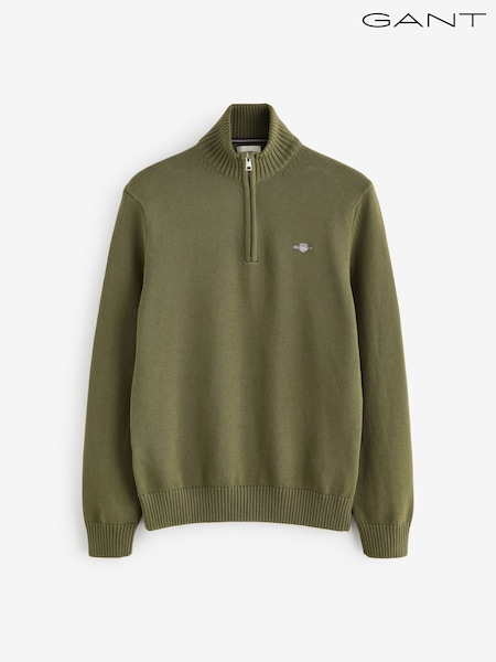 GANT Green Casual 100% Cotton Half-Zip Sweater (F95259) | €177